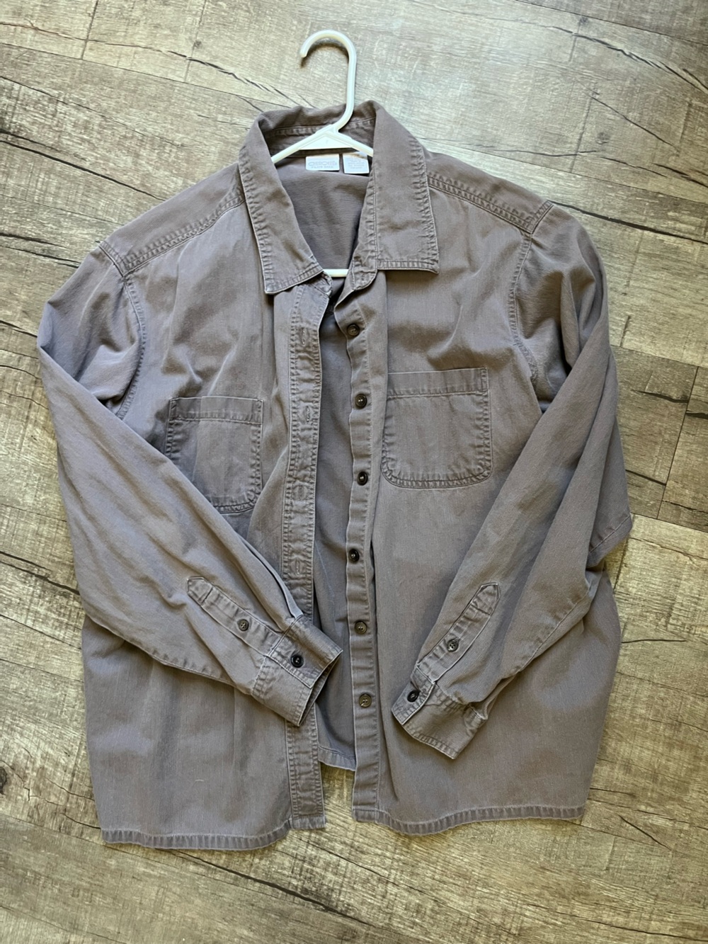 Cherokee Light Gray Button-Front Shirt Jacket
